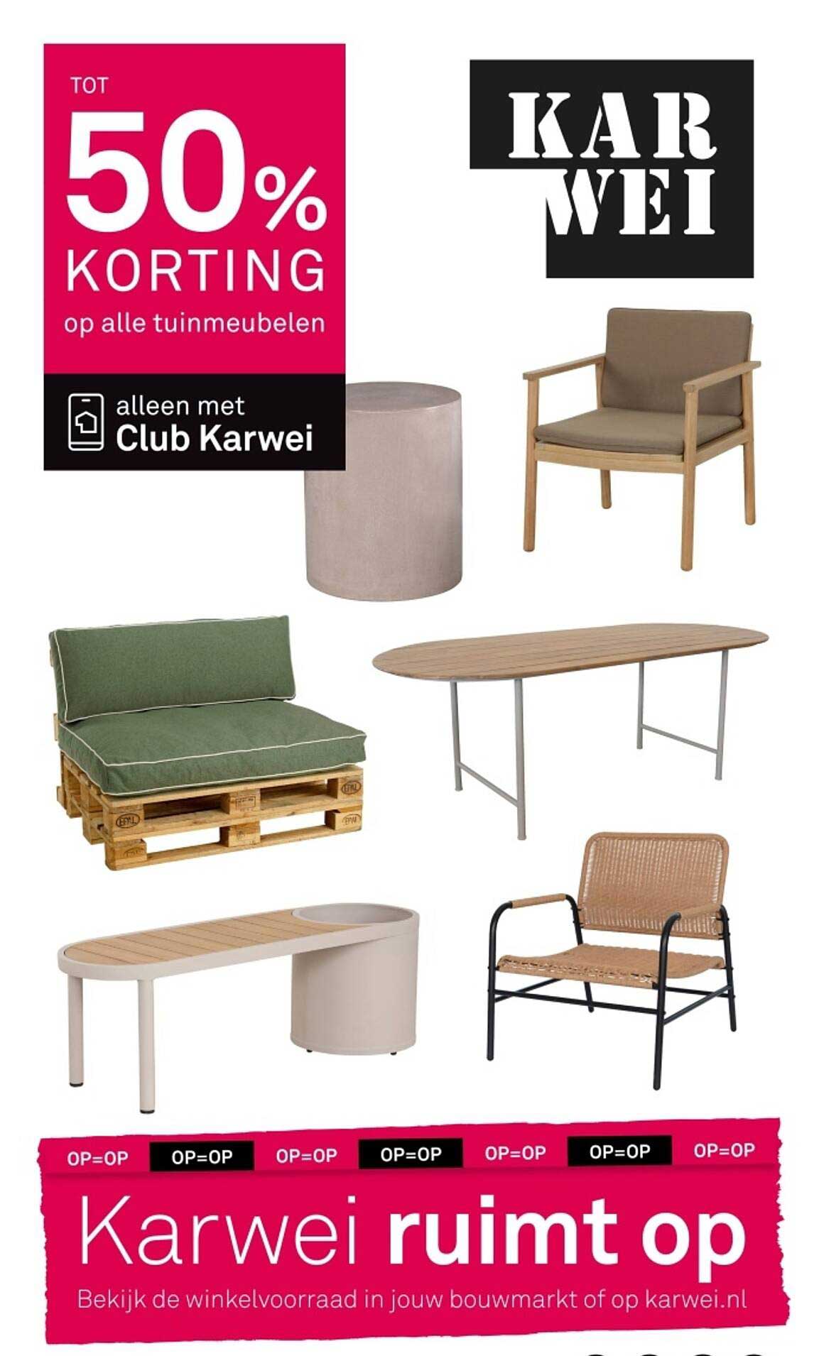 Tot 50% korting op alle tuinmeubelen