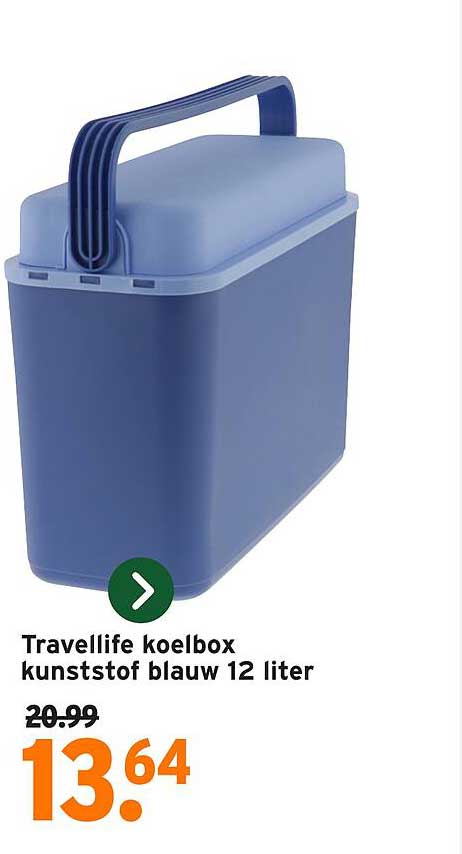 Travellife koelbox kunststof blauw 12 liter