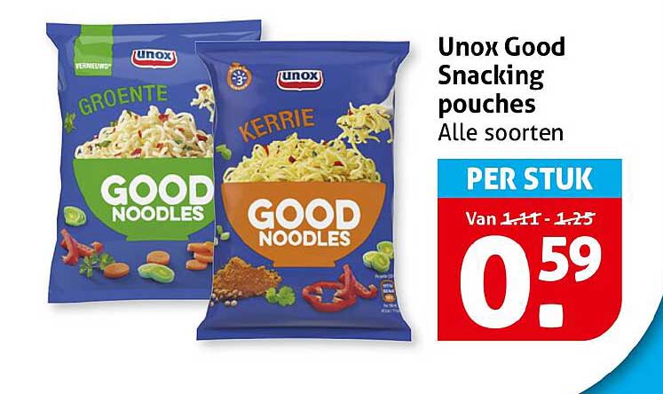 Unox Good Snacking pouches Alle soorten