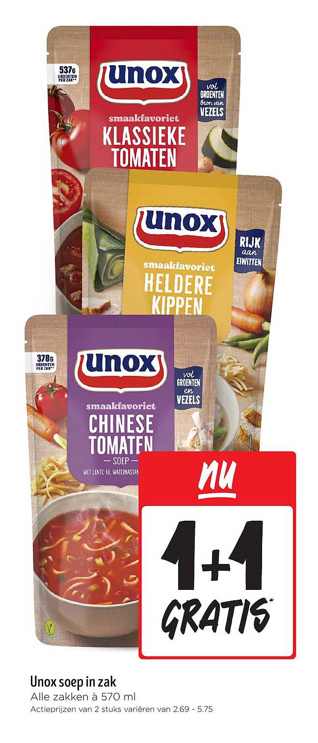 Unox soep in zak
