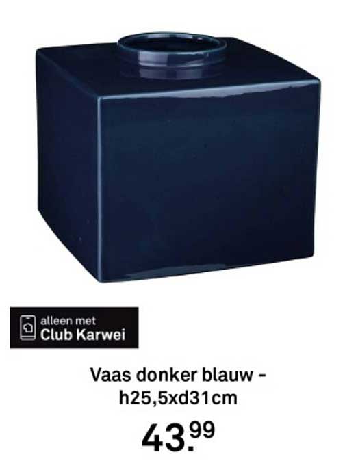 Vaas donker blauw - h25,5xd31cm