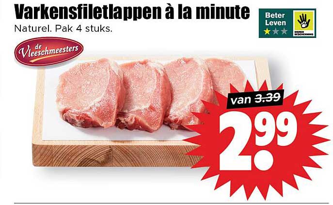 Varkensfiletlappen à la minute