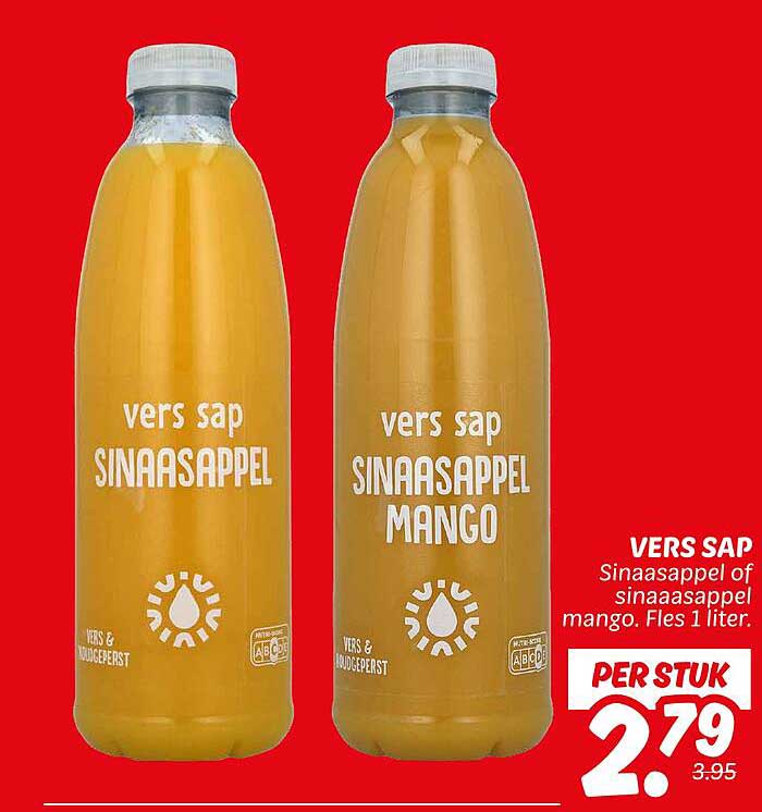 VERS SAP Sinaasappel of sinaasappel mango. Fles 1 liter.