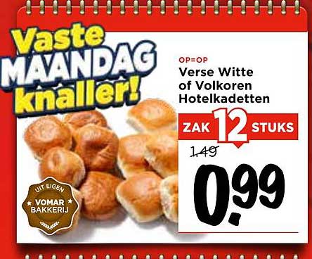 Verse Witte of Volkoren Hotelkadetten 12 stuks