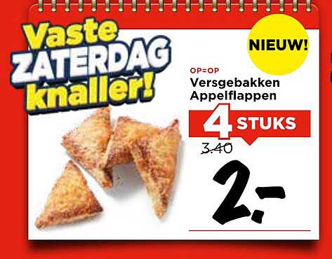 Versgebakken Appelflappen 4 stuks