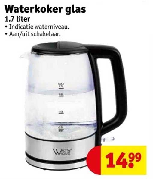Waterkoker glas 1.7 liter