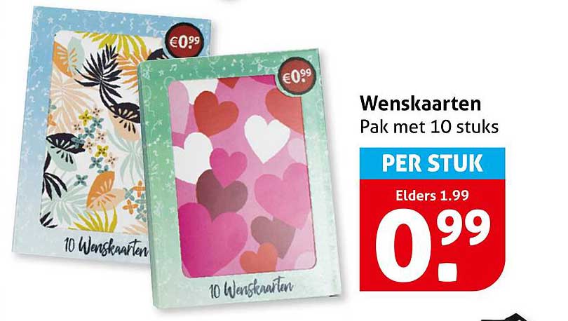 Wenskaarten Pak met 10 stuks