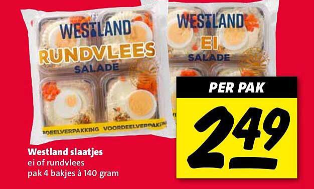 Westland slaatjes ei of rundvlees pak 4 bakjes à 140 gram