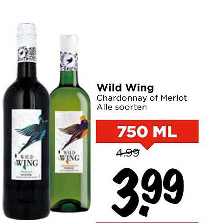 Wild Wing Chardonnay of Merlot Alle soorten