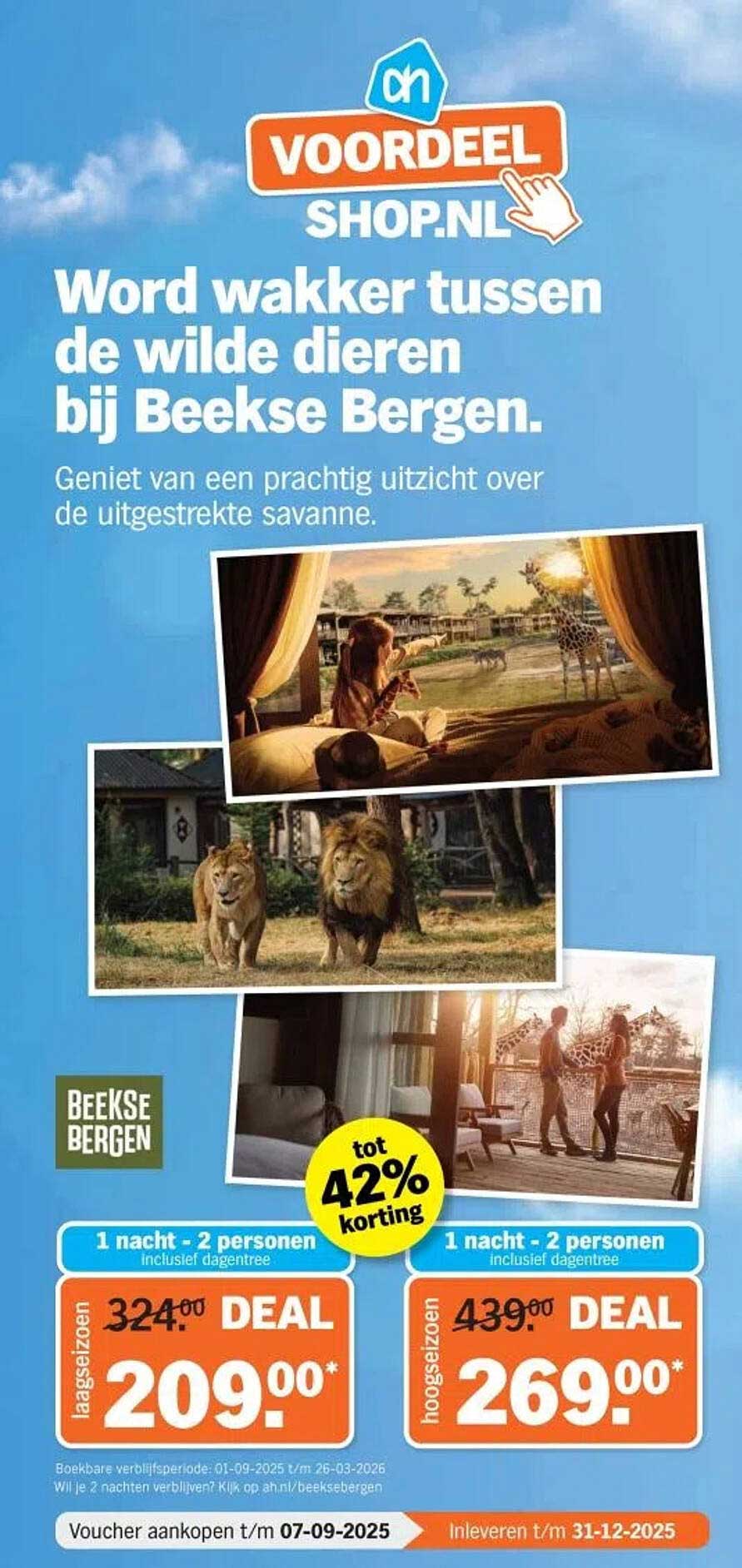 Word wakker tussen de wilde dieren bij Beekse Bergen.