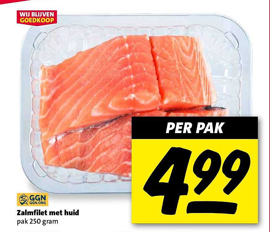 Zalmfilet met huid pak 250 gram