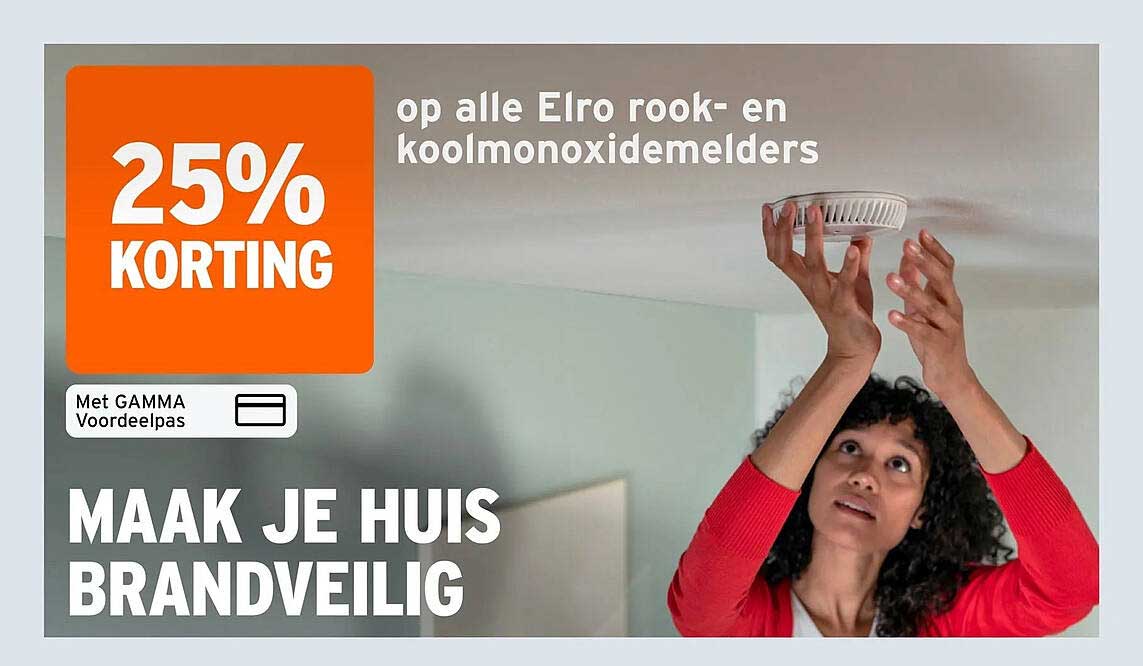 25% KORTING op alle Elro rook- en koolmonoxidemelders