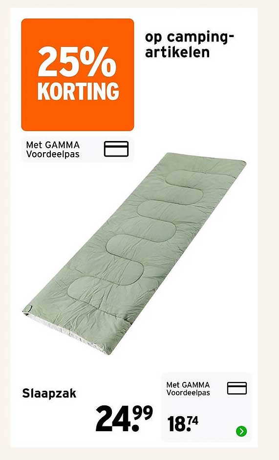 25% KORTING op camping-artikelen