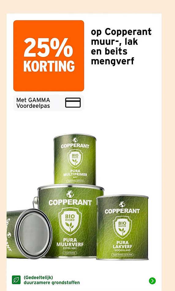 25% KORTING op Copperant muur-, lak en beits mengverf