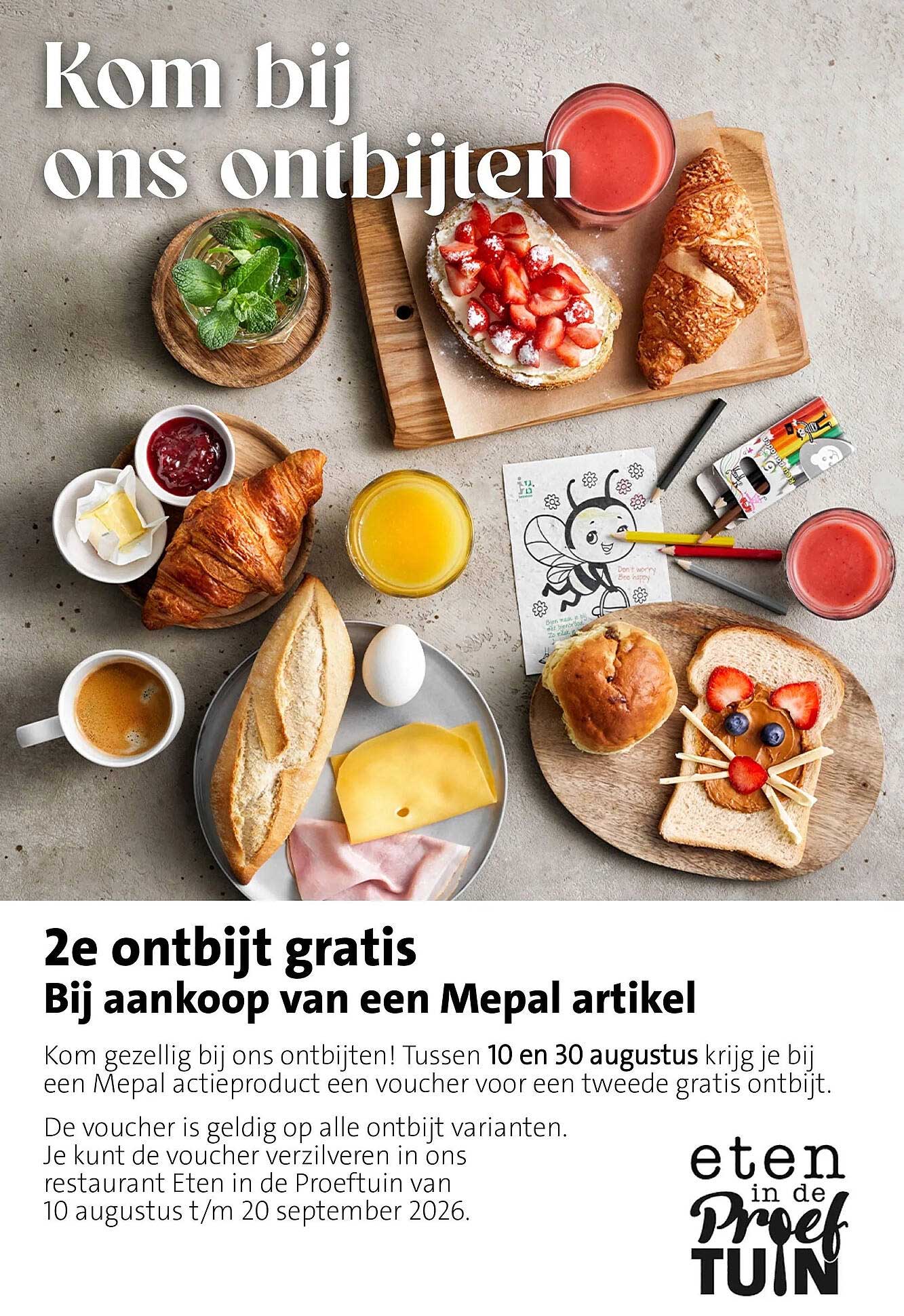 2e ontbijt gratis Bij aankoop van een Mepal artikel
