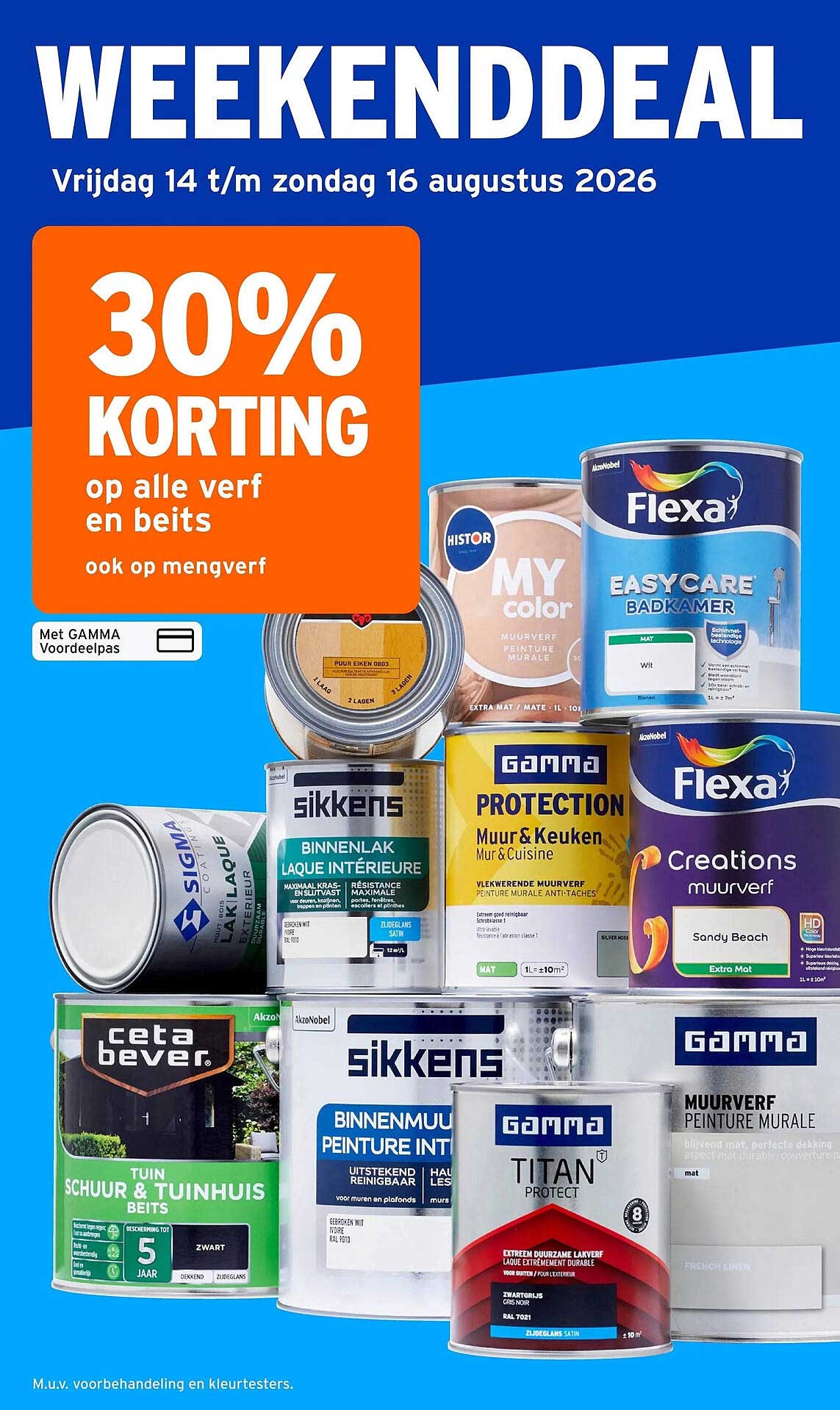 30% KORTING op alle verf en beits ook op mengverf