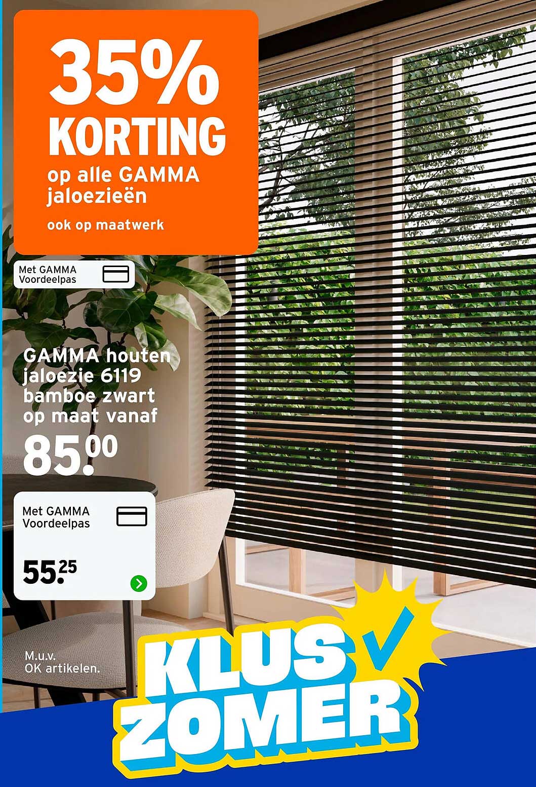 35% KORTING op alle GAMMA jaloezieën ook op maatwerk