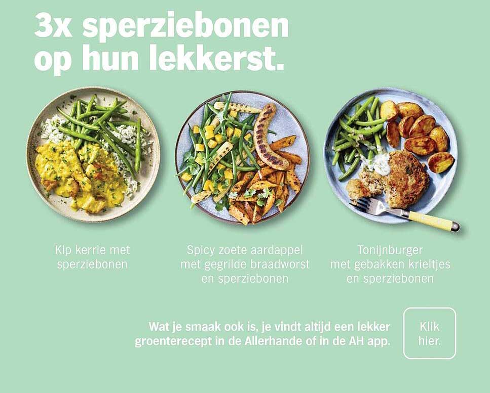 3x sperziebonen op hun lekkerst.