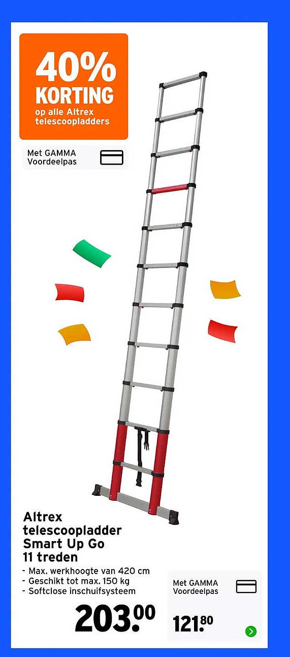 40% KORTING op alle Altrex telescoopladders