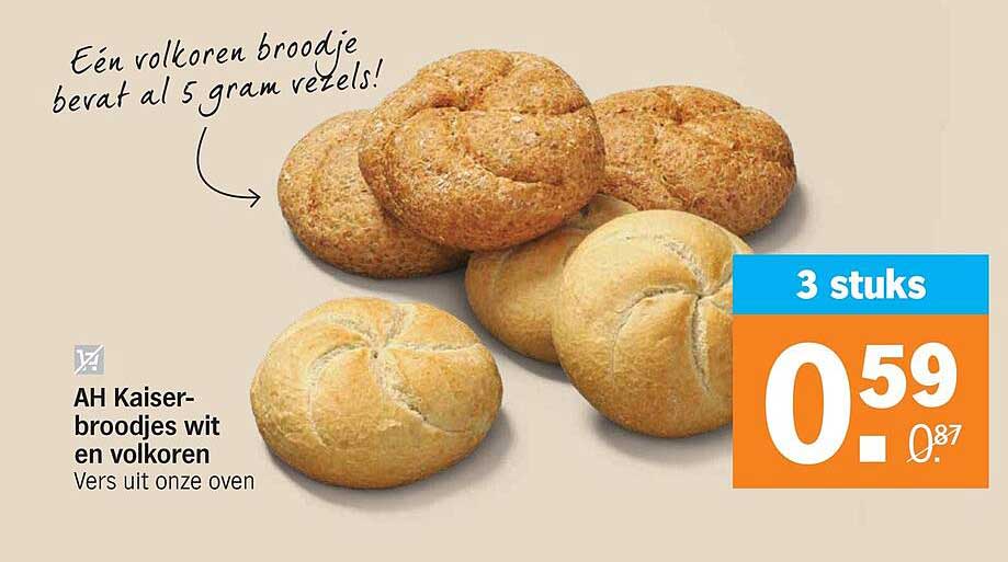 AH Kaiserbroodjes wit en volkoren