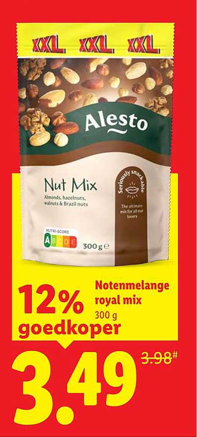 Alesto Nut Mix Notenmelange royal mix 300 g XXL 12% goedkoper