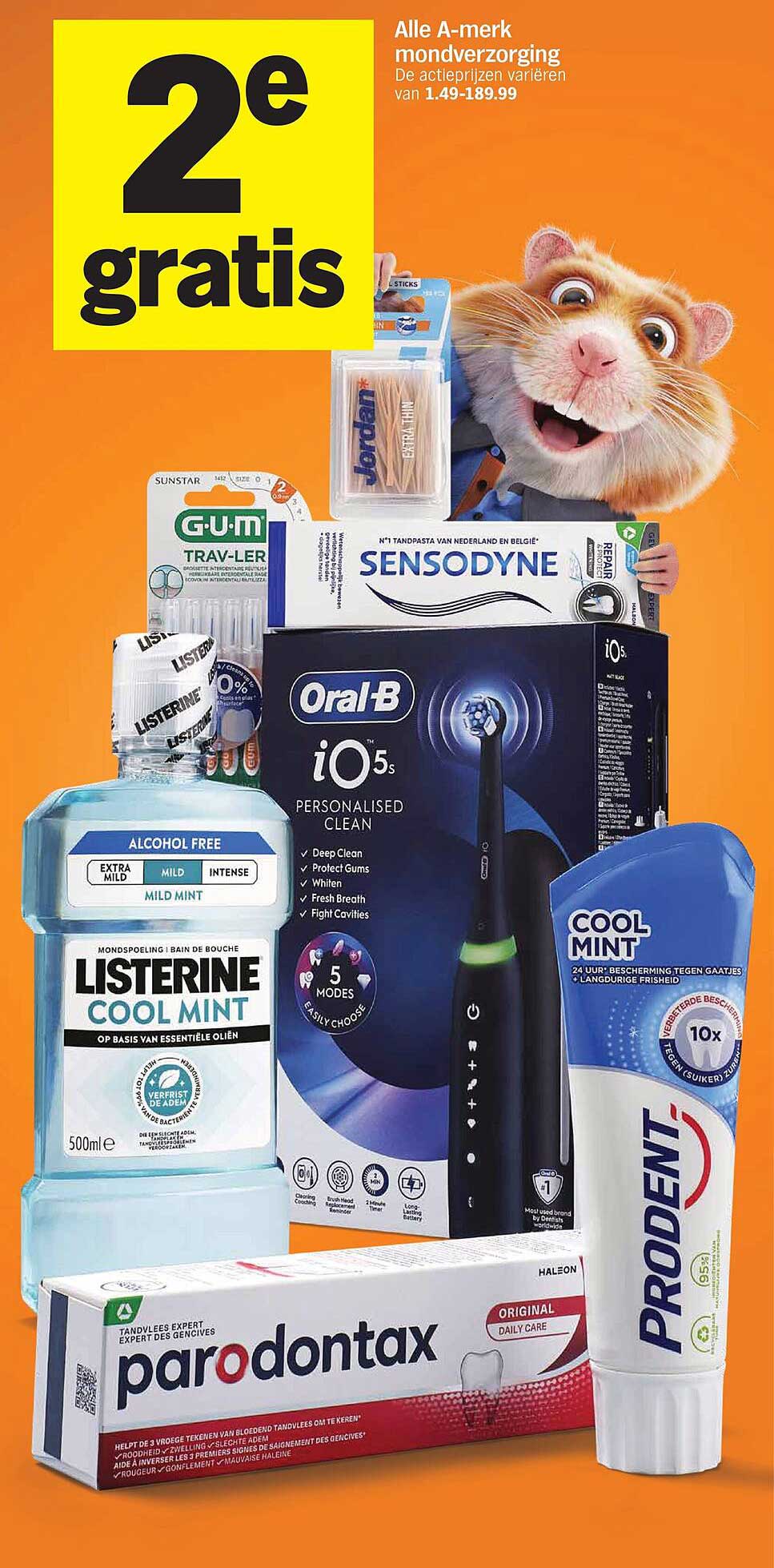 Alle A-merk mondverzorging 2e gratis