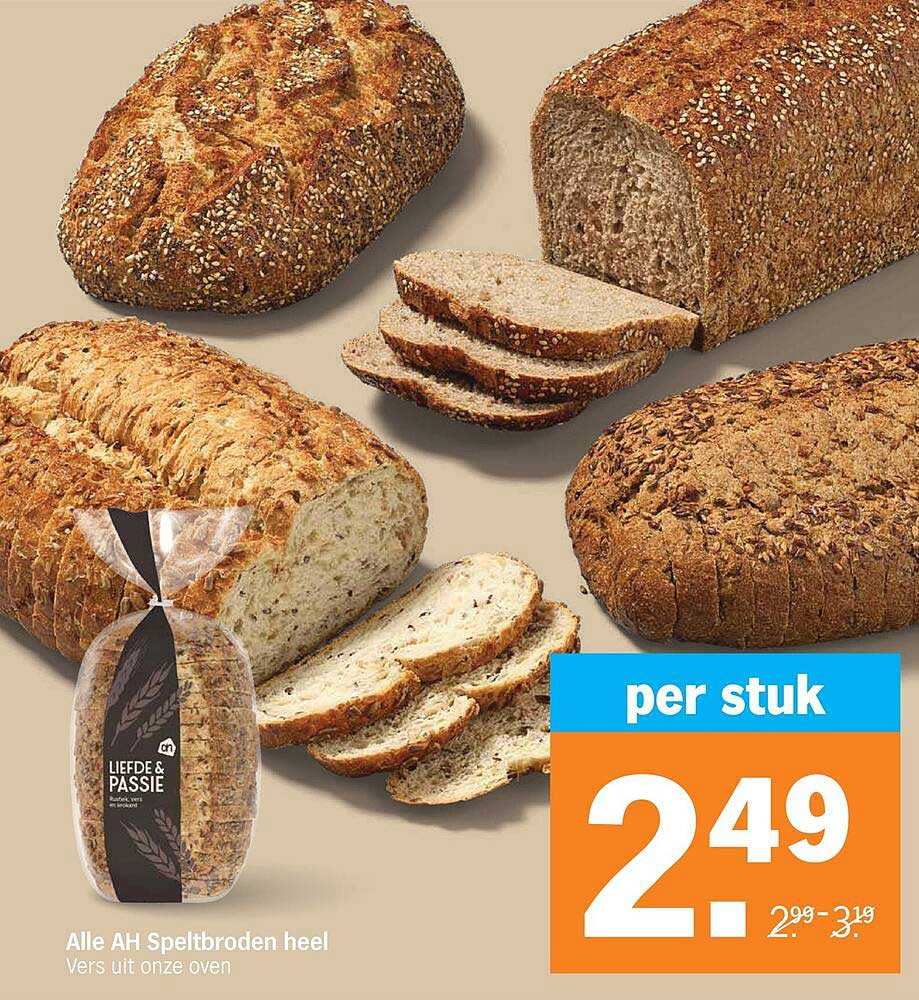 Alle AH Speltbroden heel Vers uit onze oven