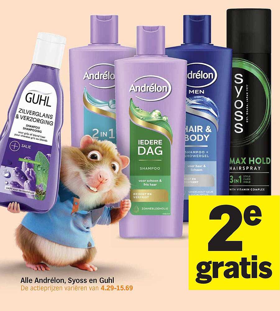 Alle Andrélon, Syoss en Guhl 2e gratis