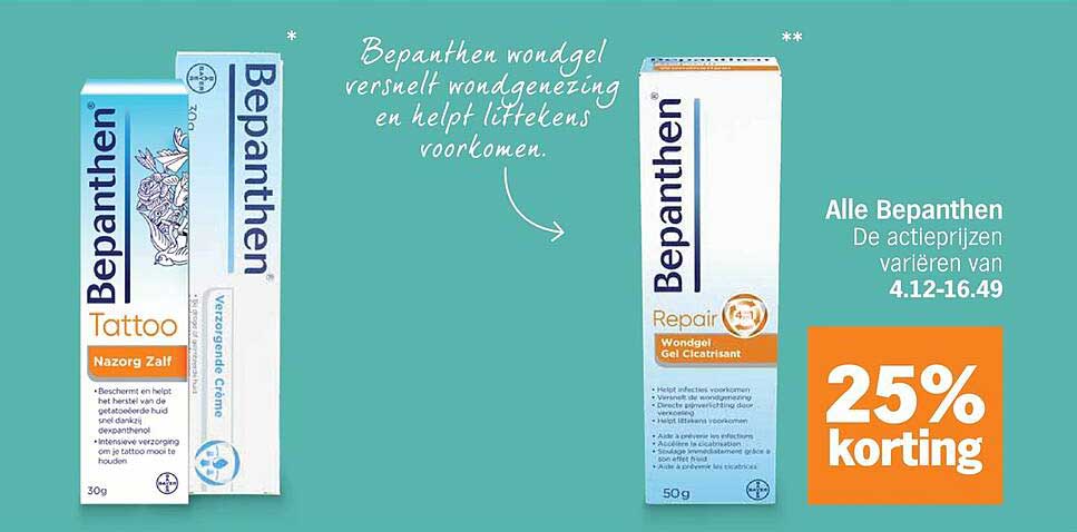 Alle Bepanthen 25% korting