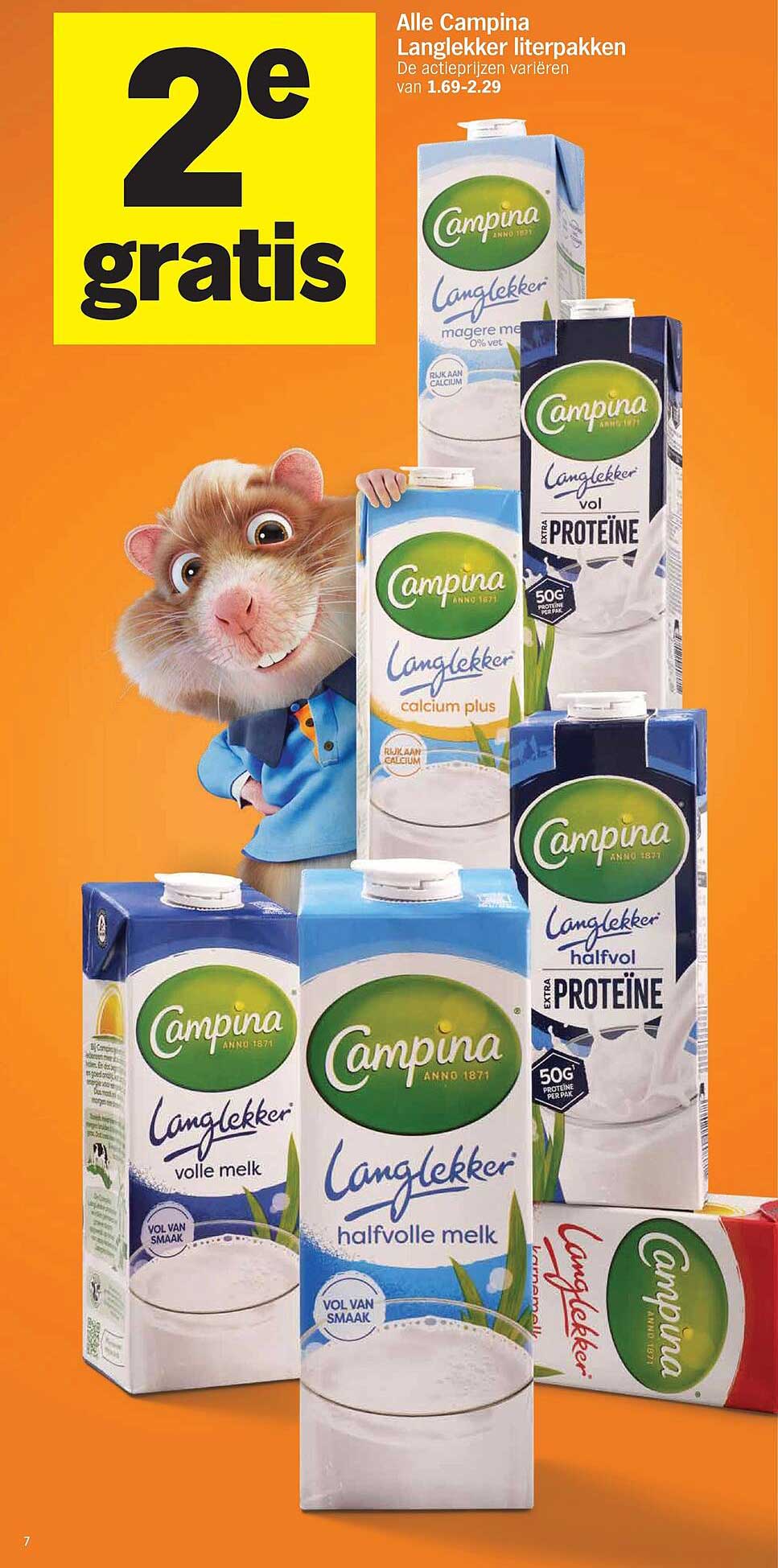 Alle Campina Langlekker literpakken 2e gratis