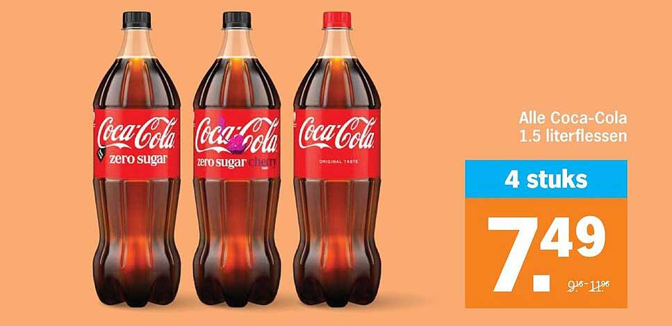 Alle Coca-Cola 1.5 literflessen 4 stuks