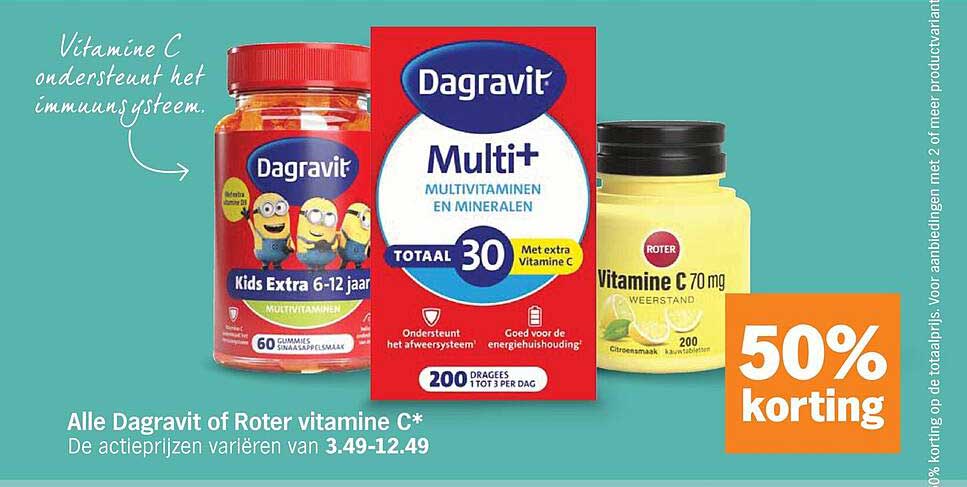 Alle Davit of Roter vitamine C* 50% korting