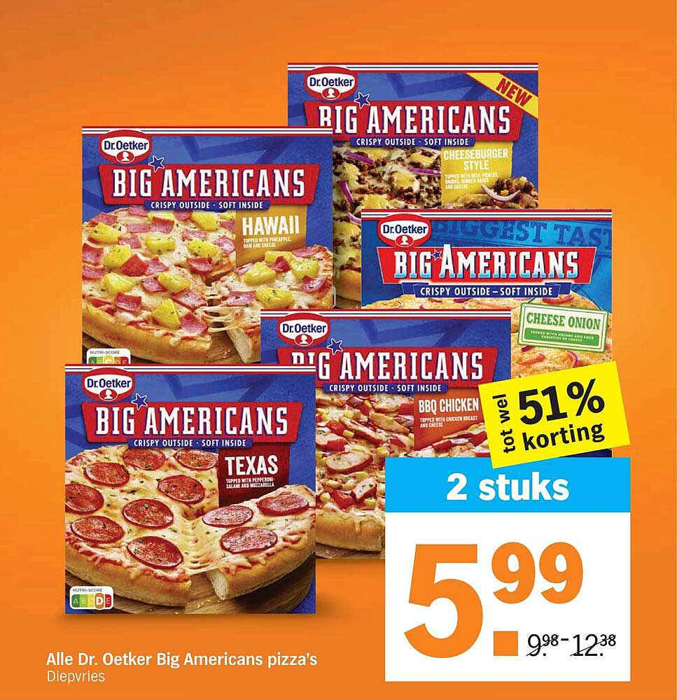 Alle Dr. Oetker Big Americans pizza's Diepvries