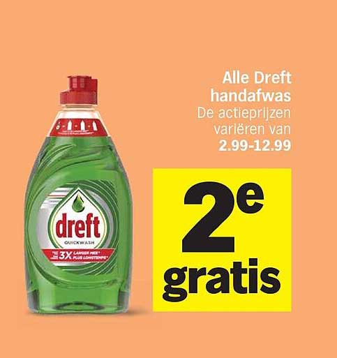 Alle Dreft handafwas 2e gratis