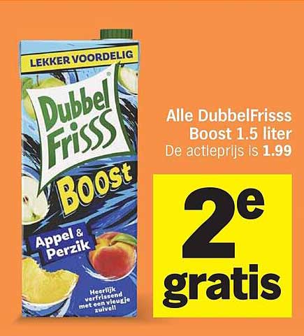 Alle DubbelFrisss Boost 1.5 liter 2e gratis