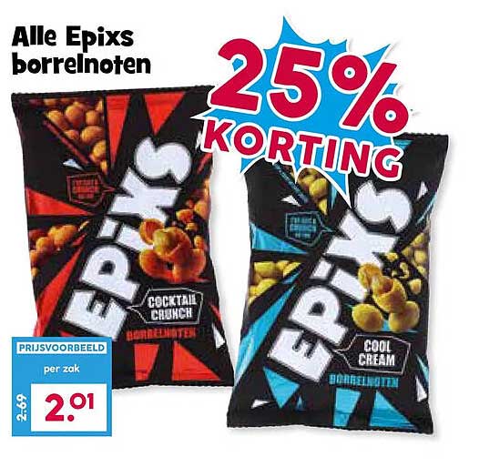 Alle Epix borrelnoten 25% KORTING
