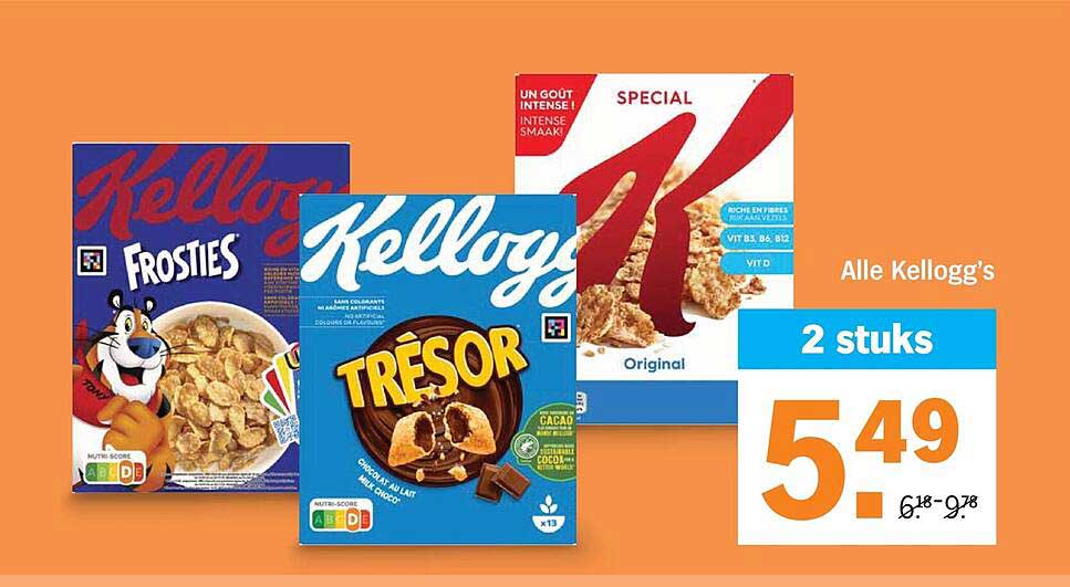 Alle Kellogg's 2 stuks