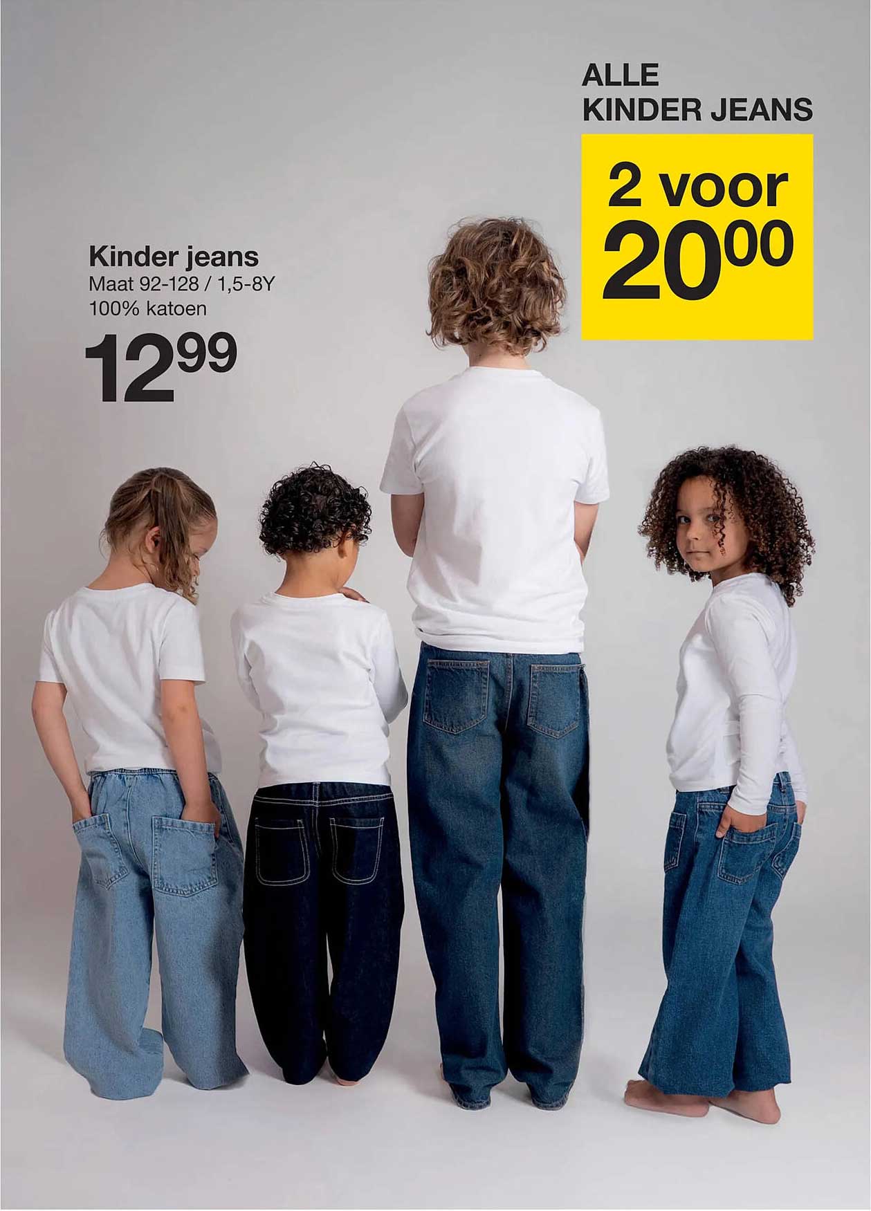 Alle kinder jeans 2 voor 20,00