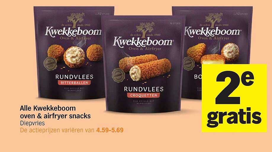 Alle Kwekkeboom oven & airfryer snacks Diepvries 2e gratis
