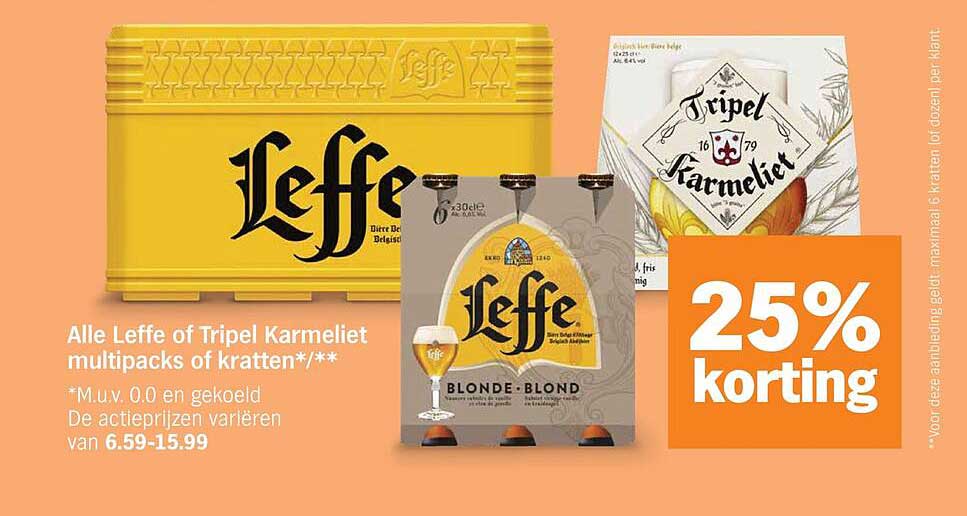 Alle Leffe of Tripel Karmeliet multipacks of kratten*/***