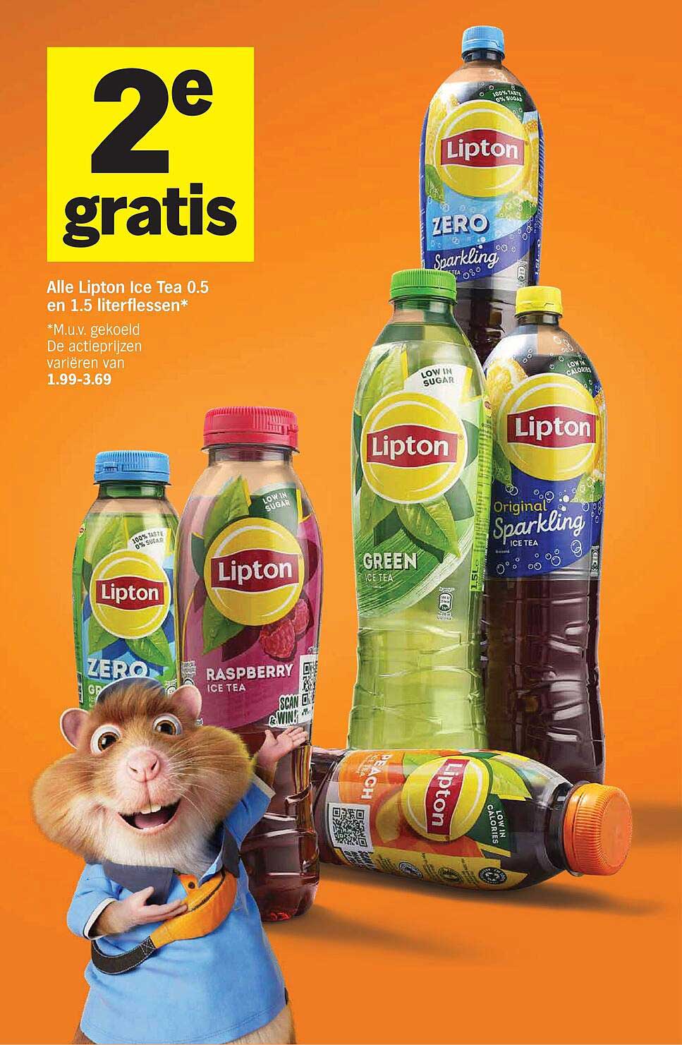 Alle Lipton Ice Tea 0.5 en 1.5 literflessen* 2e gratis