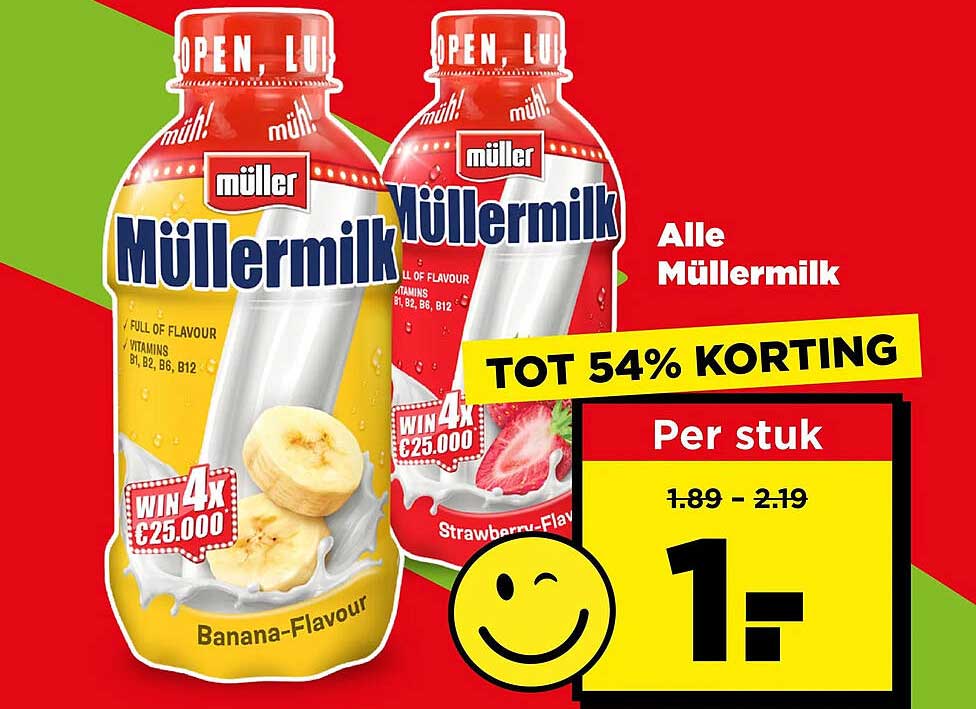 Alle Müllermilk TOT 54% KORTING