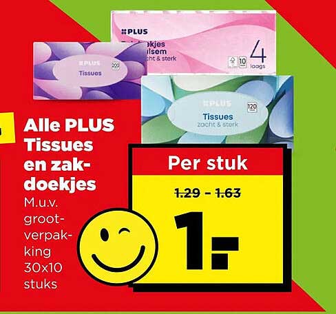 Alle PLUS Tissues en zak-doekjes
