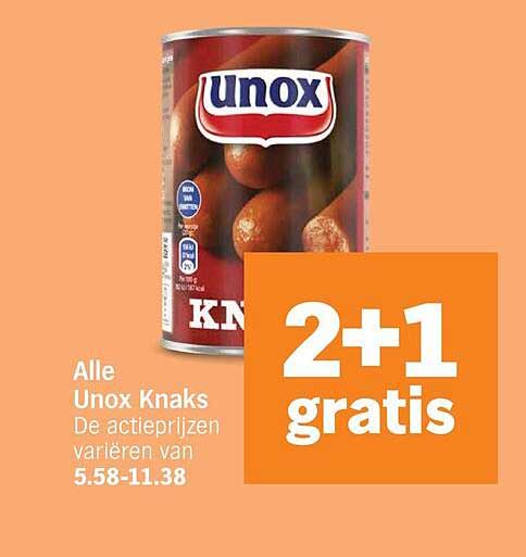 Alle Unox Knaks 2+1 gratis
