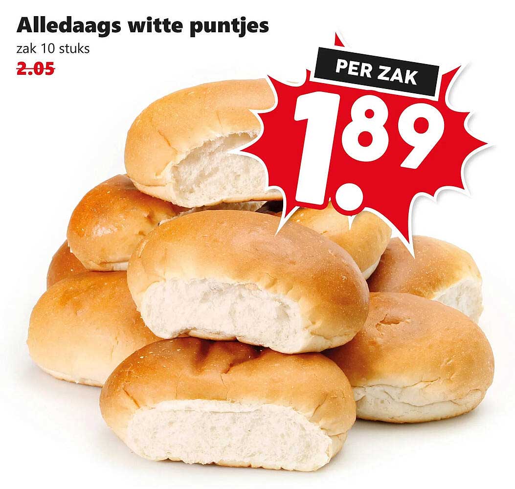 Alledaags witte puntjes zak 10 stuks