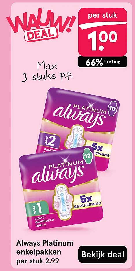 Always Platinum enkelpakken per stuk