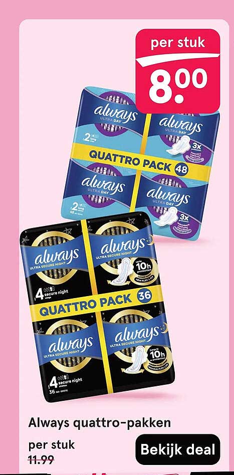 Always quattro-pakken per stuk