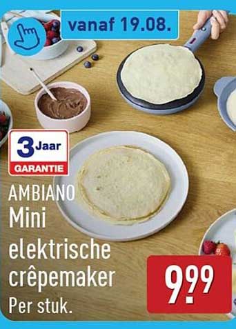 AMBIANO Mini elektrische crêpemaker