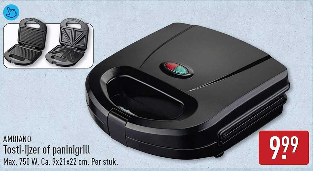 AMBIANO Tosti-ijzer of paninigrill