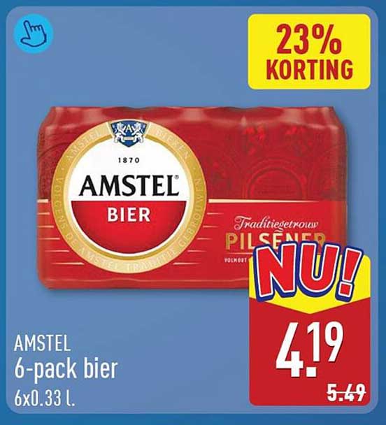 AMSTEL 6-pack bier 23% KORTING